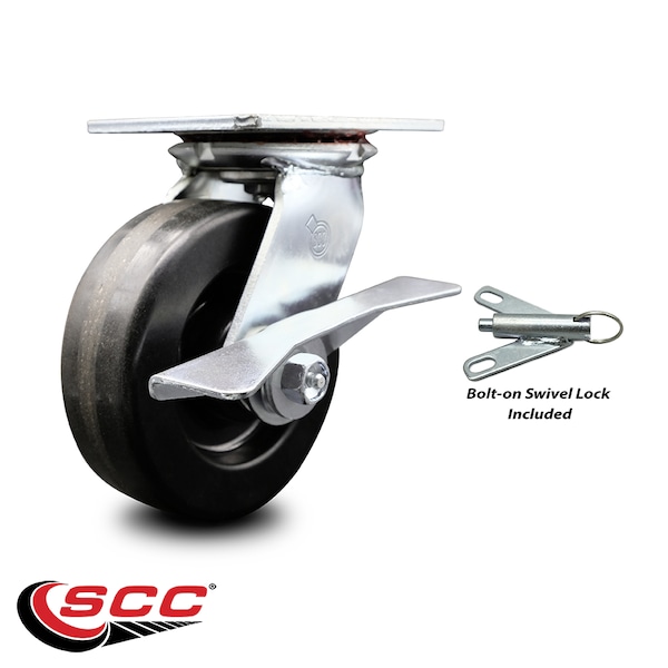 6 Inch Phenolic Caster with Ball Bearing and Brake/Swivel Lock